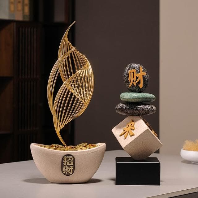 時來運轉八方來財桌面擺件辦公室高級感酒櫃裝飾品送喬遷開業禮物