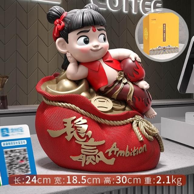 哪吒擺件穩贏招財朋友開業禮物公司店鋪前臺裝飾家居喬遷新居禮品