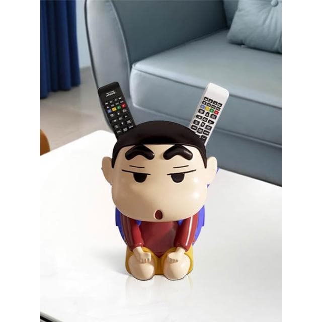 蠟筆小新背包收納擺件辦公室工位筆筒裝飾客廳桌面遙控器喬遷禮物