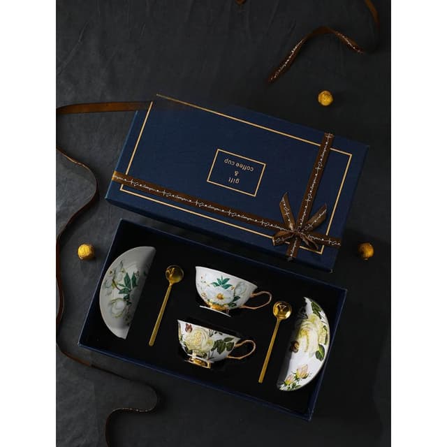 高顏值咖啡杯子高檔精緻骨瓷高級感輕奢陶瓷英式下午茶具套裝禮盒