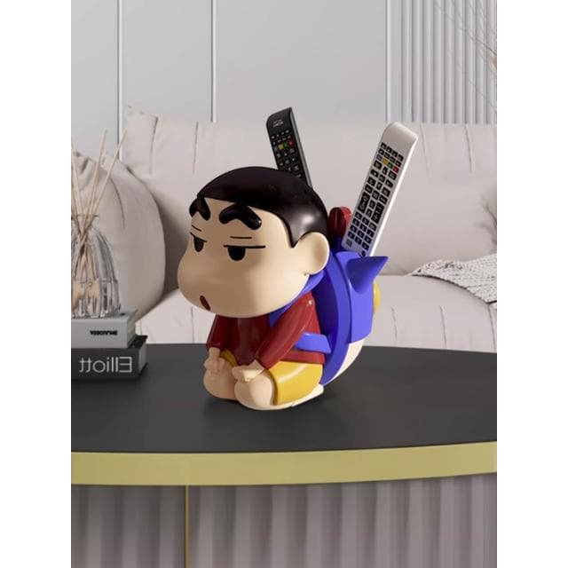 蠟筆小新背包收納擺件辦公室工位筆筒裝飾客廳桌面遙控器喬遷禮物