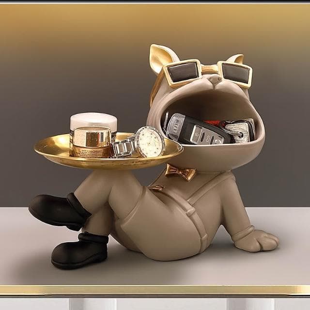 輕奢招財狗入戶玄關鑰匙收納客廳桌面擺設喬遷禮物家居裝飾品擺件