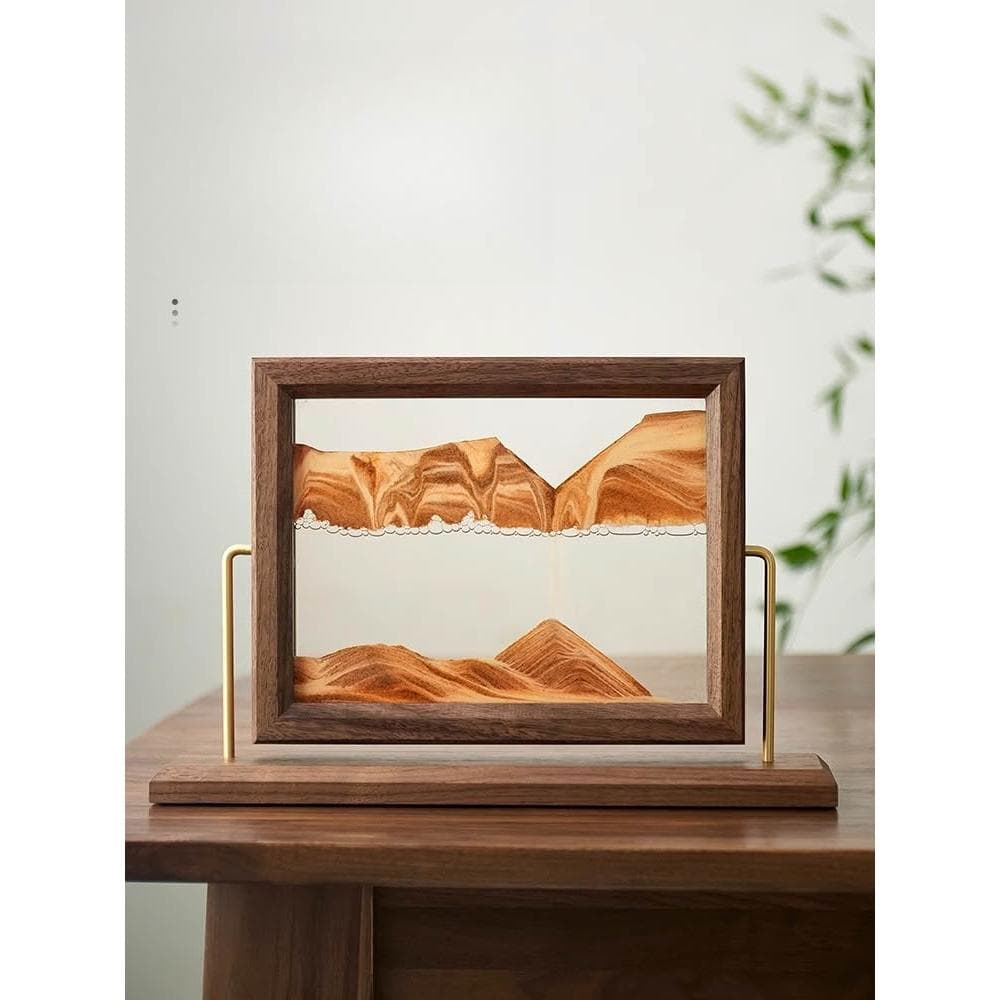 黑胡桃木沙漏流沙畫擺件家居飾品玄關酒櫃電視櫃簡約喬遷結婚禮物