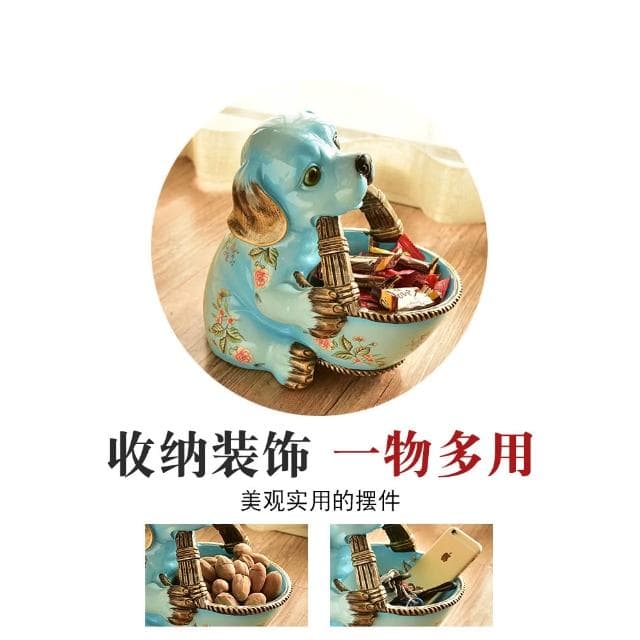 招財狗狗鑰匙收納玄關擺件家居飾品門口美式客廳裝飾擺設喬遷禮物