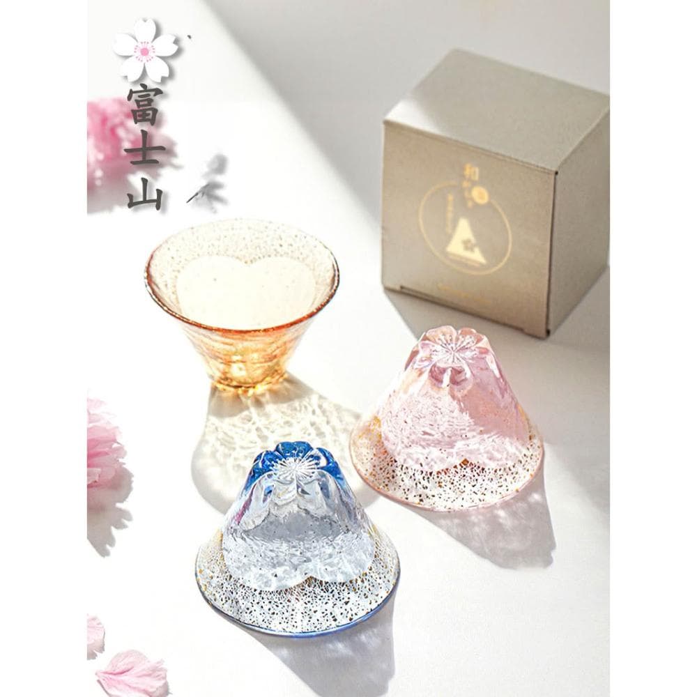同款富士山櫻花招福杯日式金箔清酒杯品茗茶杯喬遷禮物