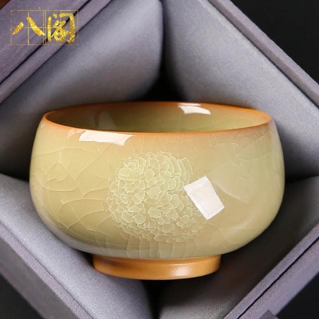 新款冰裂紋茶杯主人杯單杯子開片高檔禪定杯陶瓷功夫茶具茶盞送禮