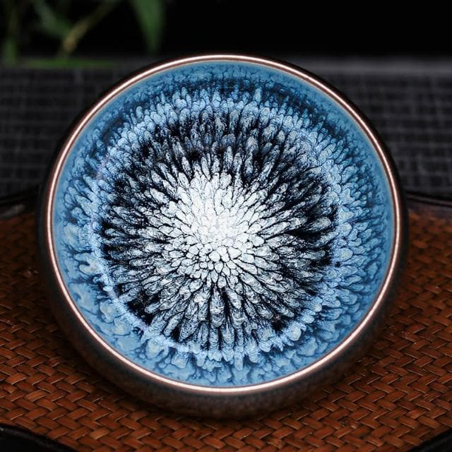 建陽百花建盞茶杯純手工銀毫茶盞主人杯陶瓷單個品茗杯窯變茶具碗