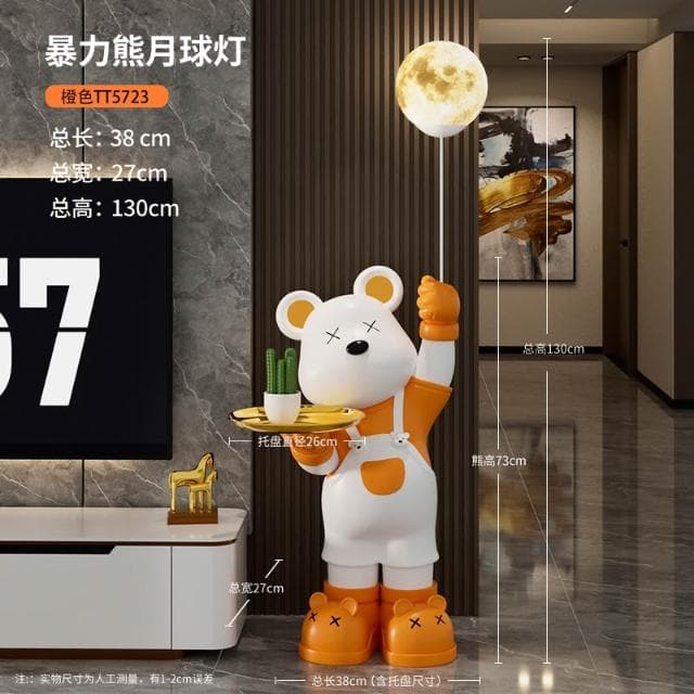 網紅暴力熊客廳大型落地擺件電視櫃沙發旁裝飾品輕奢喬遷搬家禮物