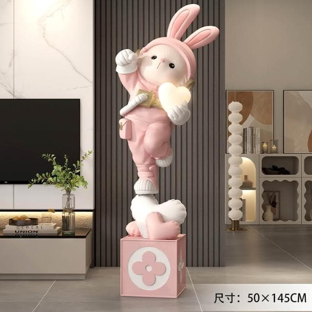 輕奢兔子大型客廳落地擺件高級感大氣電視櫃旁沙發迎賓喬遷禮物