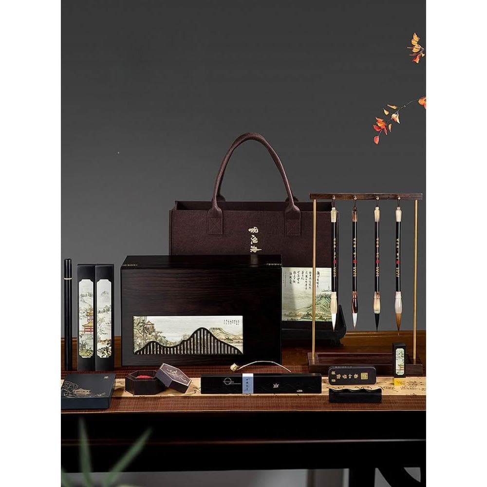 專業級毛筆套裝文房四寶禮盒精品送禮高檔中式筆墨紙硯全套送長輩