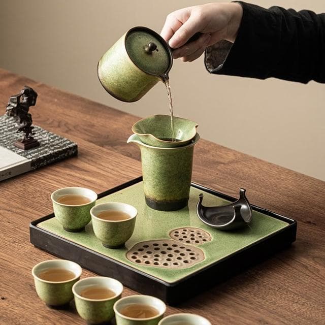Jimi 集米 窯變茶具組 家用客廳功夫泡茶茶具 復古陶瓷茶盤茶壺茶杯 禮盒裝