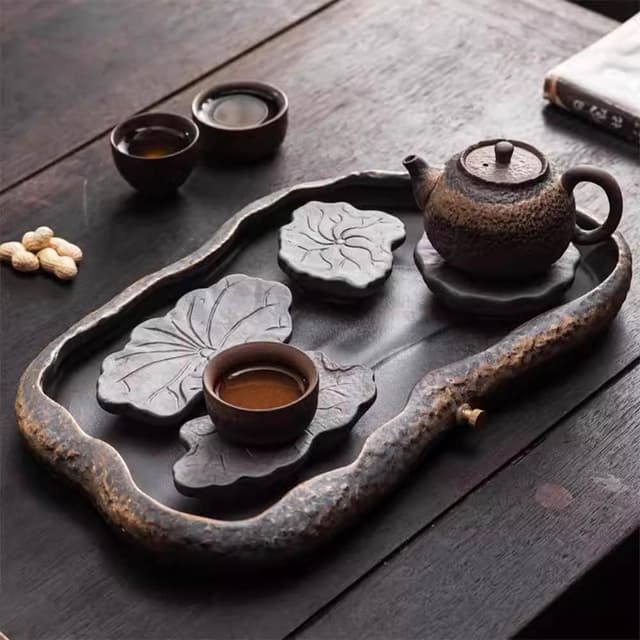 Jimi 集米 茶具 茶具組 茶壺茶杯茶盤套裝 粗陶功夫茶具 禪意茶台 家用辦公茶具