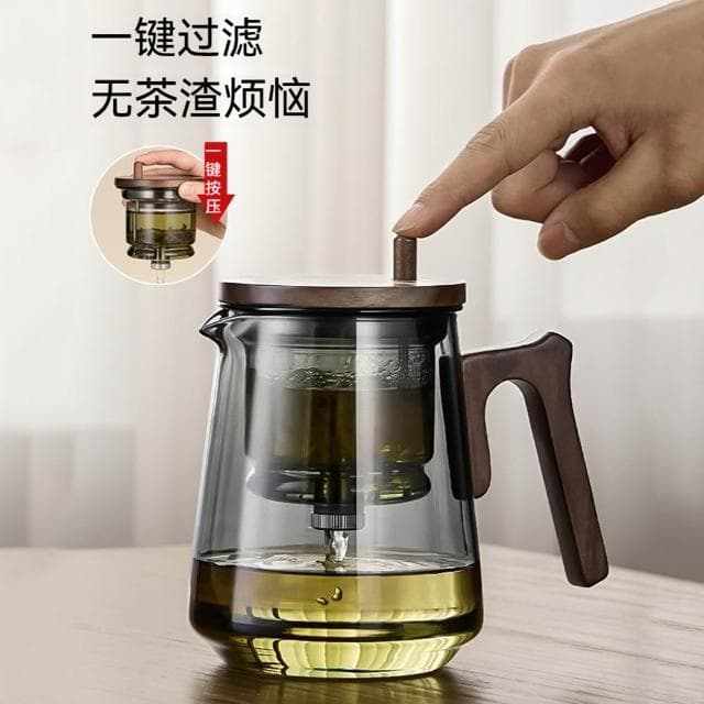 Jimi 集米 泡茶壺 茶壺 家用茶水分離器 泡茶杯 玻璃內膽茶具 飄逸杯 泡茶壺