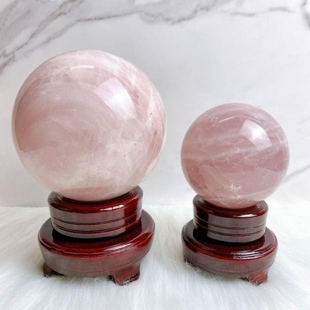 念念不忘水晶專賣 粉水晶水晶球 桃花x愛情 天然水晶 水晶珠 水晶 風水擺飾 生日禮物 石英