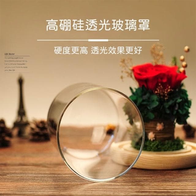 永生花 玻璃罩 夜燈 真花 玫瑰 永生玫瑰玻璃罩 乾燥花 永生花小夜燈 交換禮物 女友生日 520情人節禮物