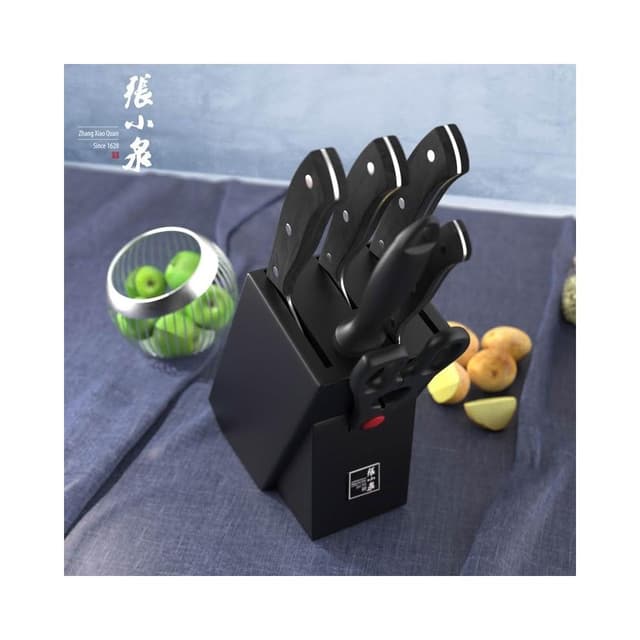 張小泉黑鋒刀具套裝 廚房菜刀套裝 家用廚具全套廚刀烹飪組合正品