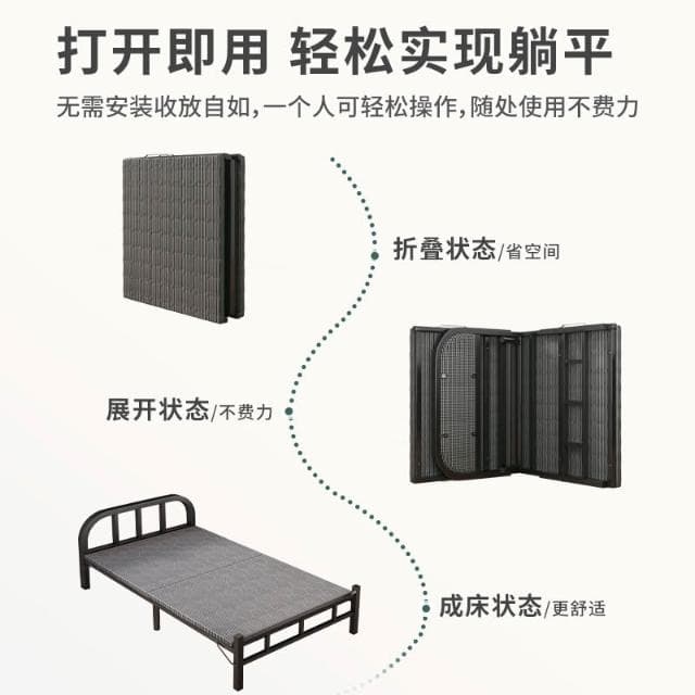 折疊床單人家用簡易床1.2米午休床成人出租屋辦公室硬板鐵床陪護