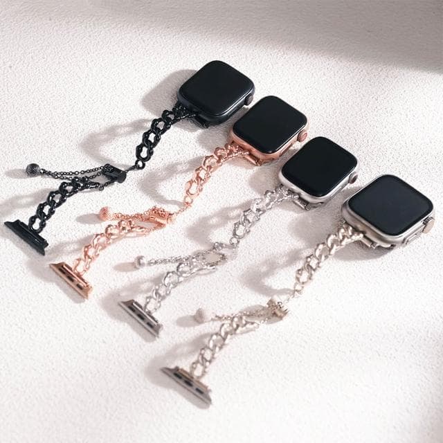 【W.wear】APPLE WATCH-金屬造型鎖鏈不鏽鋼錶帶