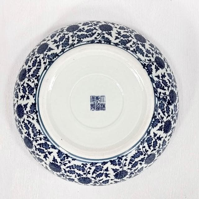 【御古齋】景德鎮 青花瓷 花開富貴 大茶洗 筆洗 花盆 茶道六君子 茶具配件 陶瓷工藝品 多種尺寸 0725