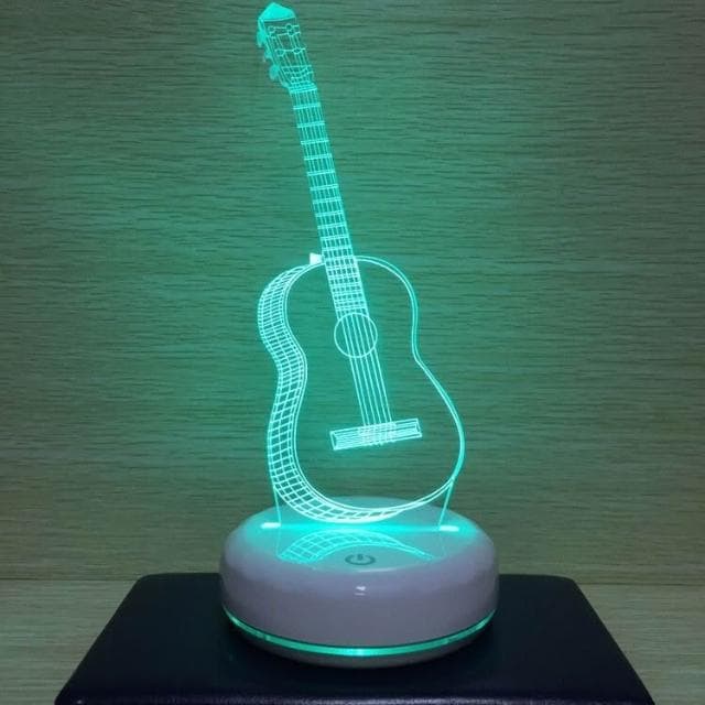 創意禮品夜光電吉他檯燈小夜燈3d臥室LED床頭燈情人節生日禮物檯燈 裝飾燈 小夜燈 夾式燈 床頭燈 書桌檯燈 桌燈