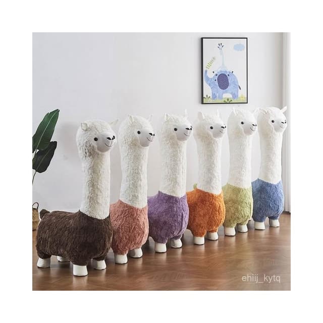 免運 開發票🔥羊駝凳子座椅 羊駝座椅 網紅創意動物坐凳 落地家具可愛裝飾擺件 喬遷搬家新年禮物 網紅羊駝沙發 草泥馬凳子