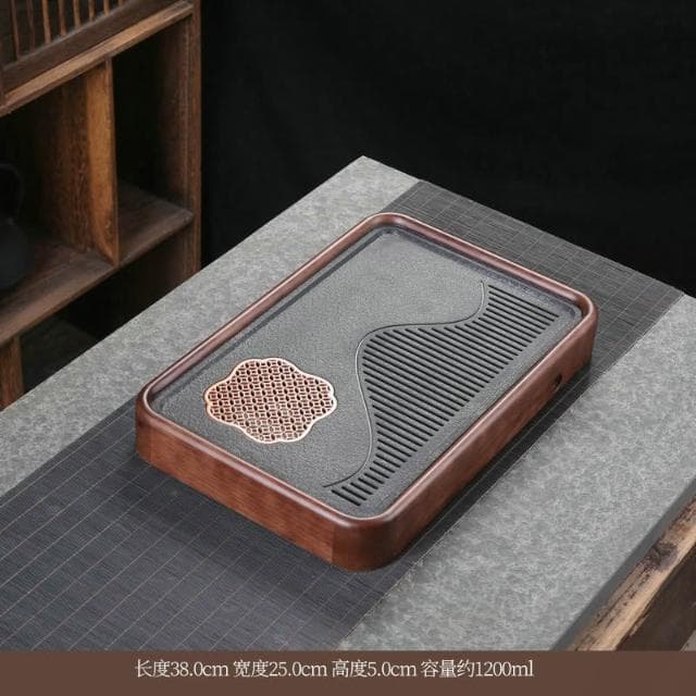 #茶盤家用輕奢現代小型瀝儲水式茶臺功夫茶具竹茶海簡約幹泡臺托