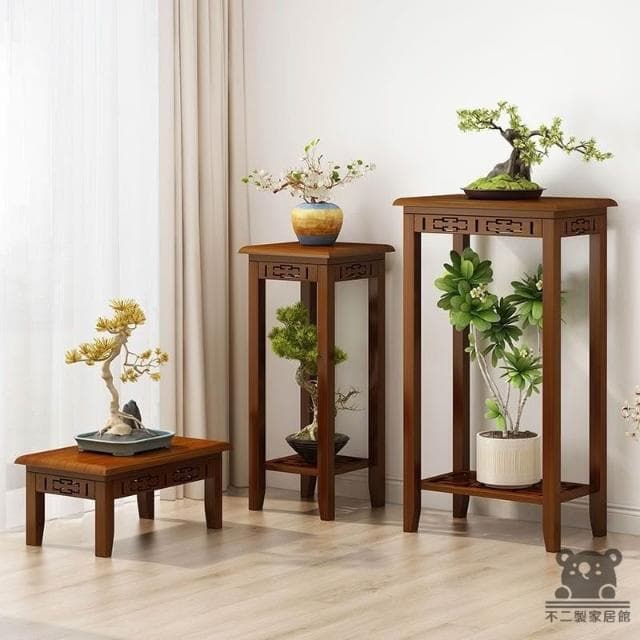 植物架 財位桌 木花架 復古花架 展示邊桌 盆栽架 園藝花架 置物架 楠竹花台 花瓶架 聚寶盆架