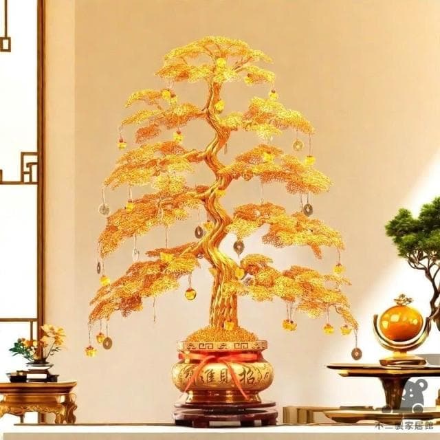 發財樹 宅配免運 鋁絲發財樹 開業喬遷禮物 店鋪招財擺件 純手工編織搖錢樹 家居裝飾品