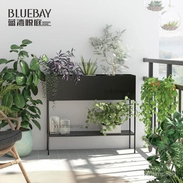免運#包發票#陽臺花架 花盆 花架 盆栽架 多肉植物架 北歐戶外雙層大型花架隔斷植物架室外陽臺落地式庭院綠植架