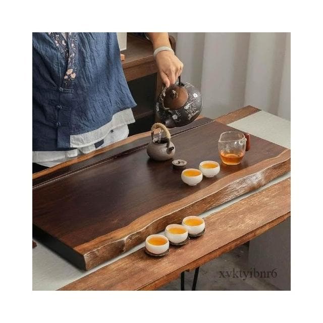 ✨破損補寄✨ 實木原木茶盤家用整塊黑檀實木茶台自然邊功夫茶具排水式茶海托盤