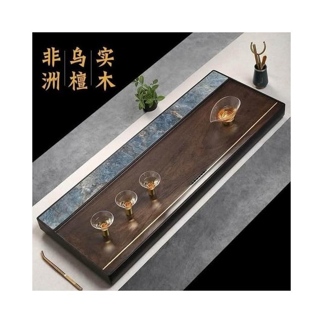 ✨破損補寄✨ 整塊非洲黑烏檀實木茶盤家用客廳簡約高端大小號茶具茶台托盤茶海茶桌上茶台