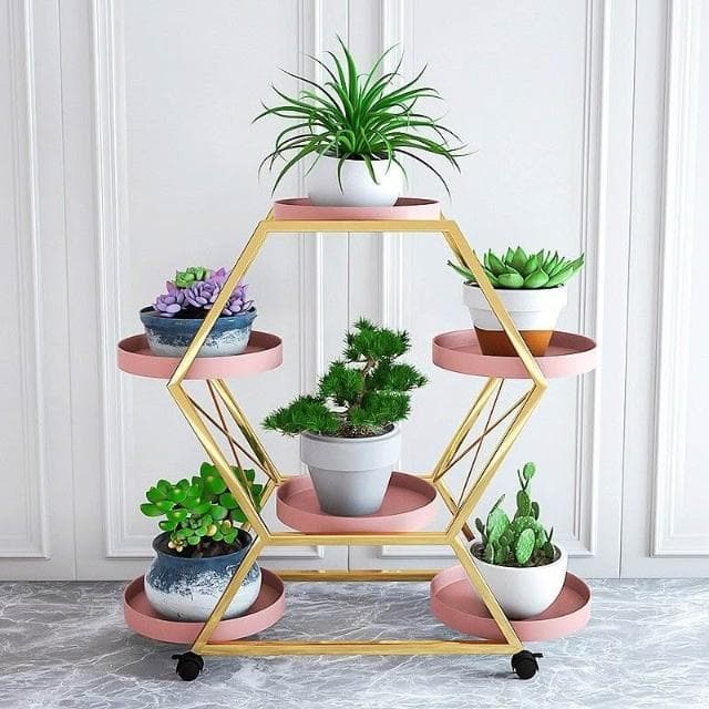 花架 盆栽架 花盆架 北歐輕奢室內多層花架子客廳簡約可移動置物架陽臺綠蘿植物花盆架