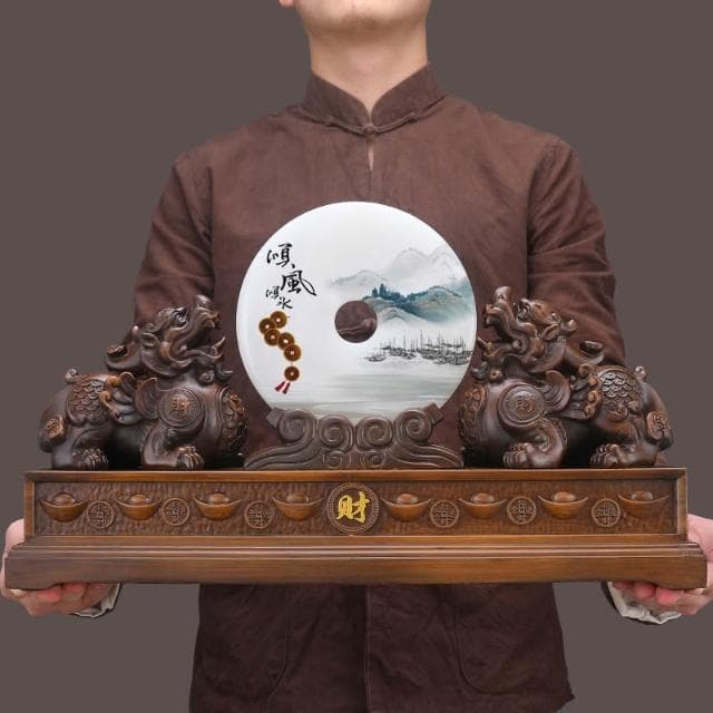 貔貅擺件一對招財旺財皮丘平安扣家居客廳玄關辦公室裝飾開業禮物