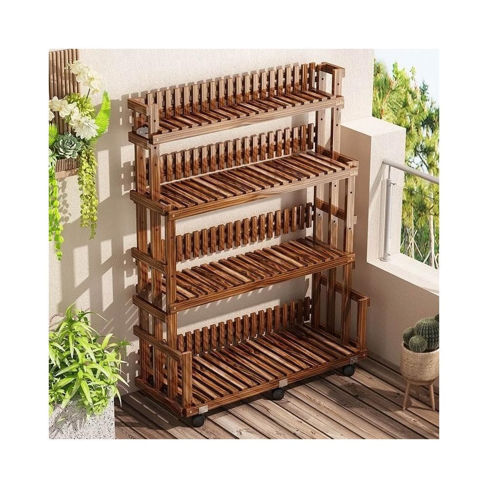 新款花架子室內傢用多層植物花卉擺放架陽臺階梯式盆栽移動展示架