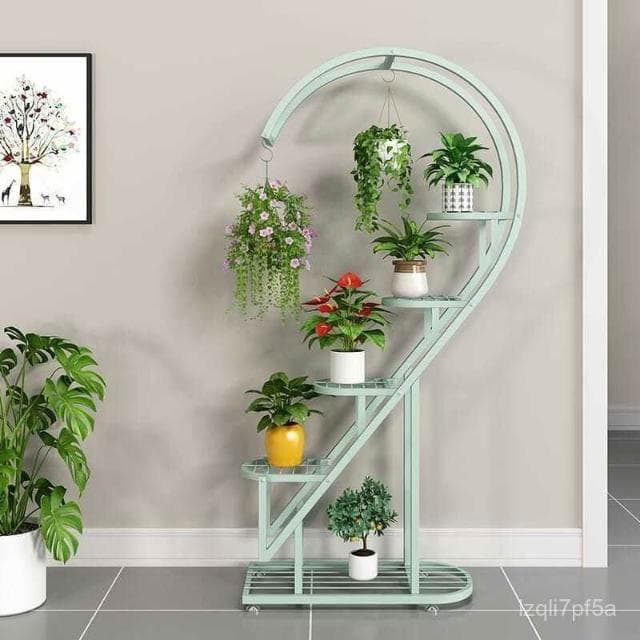 陽臺愛心花架 綠蘿花架置物架 花盆架 盆栽架 戶外花架 園藝花架 植物架 室外鐵藝花架子室內客廳落地式多層陽臺花盆掛架