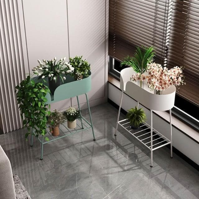 花架 盆栽架 植物架 雙層鐵藝陽臺置物架綠蘿花架子客廳落地式輕奢花卉植物室內花架