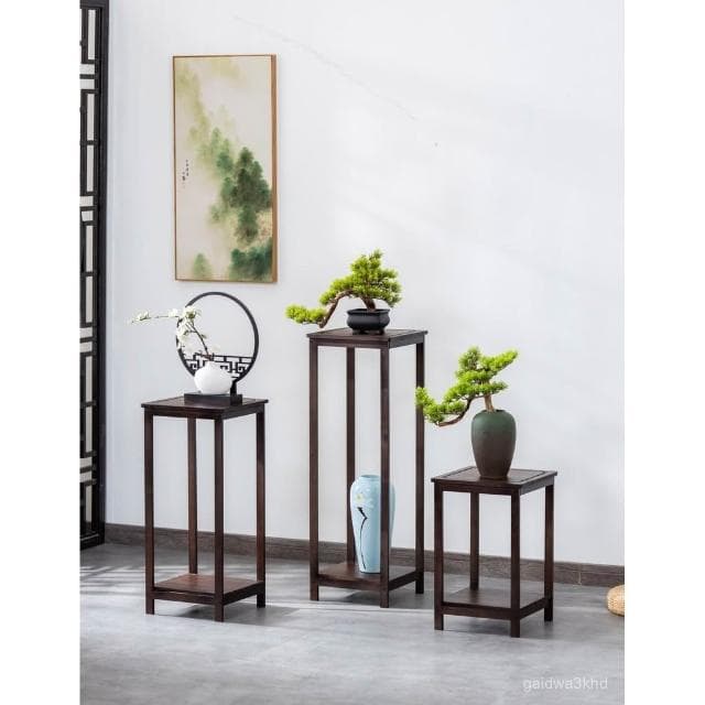 全網✨最低 實木花架 植物架 園藝花架 盆栽架 置物架 復古花架 花瓶架 財位桌 花臺 聚寶盆架 展示邊桌 楠竹材質