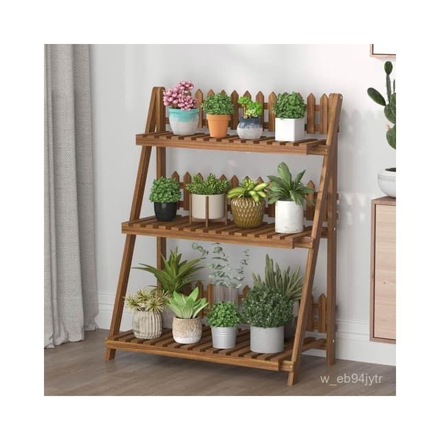 折疊 多層花架 客廳陽臺 花盆 防腐木 隔斷 裝飾戶外 庭院 綠蘿 置物架 實木花架盆栽架 多肉植物架 陽臺花架 花盆架