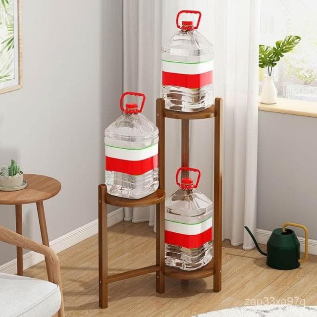 限時特惠 新中式花架子室內傢用客廳植物架落地式雙層多功能置物架盆栽盆景 多層花架 花盆 花架 花架 實木花架盆栽架 多