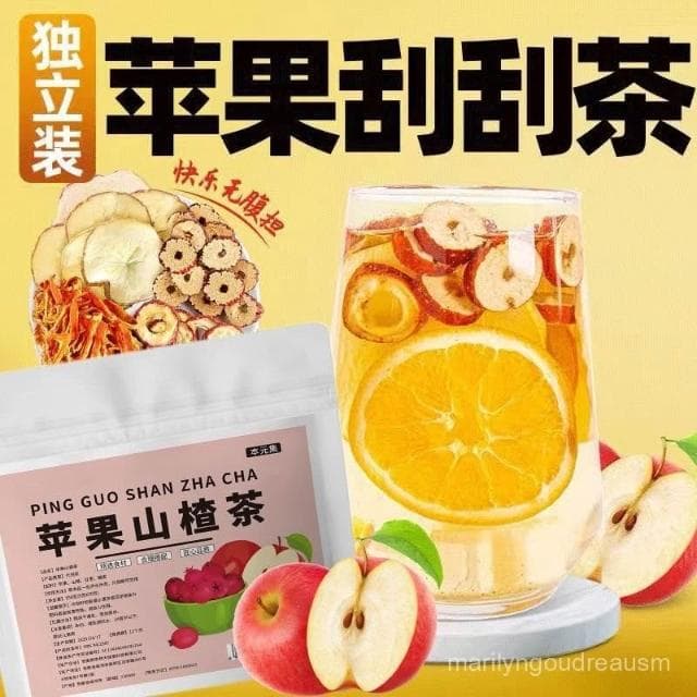 小桃喜 蘋果山楂茶蘋果颳颳茶紅棗山楂橘皮組閤茶水果茶泡水喝正品