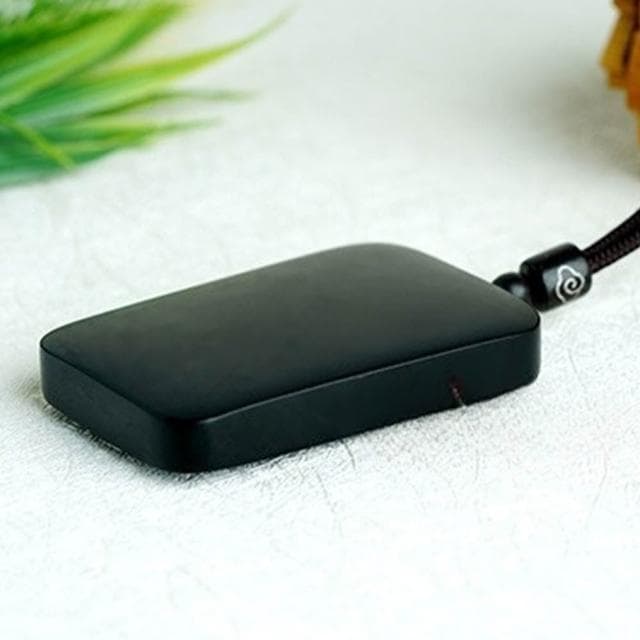 【EMMA SUE】墨玉項鍊 玉石吊墜 無事牌 玉項鍊 和田玉項鍊 招財項鍊 玉墜 掛件 玉牌 禮物 保平安 送長輩