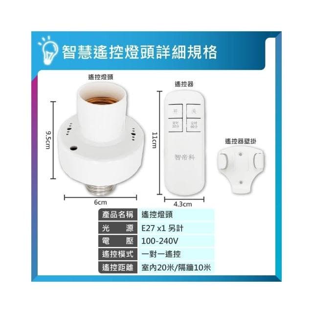 ✨台灣現貨∣免運▸E27 遙控燈頭ˍ燈座ˍ無線燈座ˍLED 燈泡ˍ智能燈座ˍ小夜燈ˍ夜燈ˍ定時ˍ智慧開關ˍ燈頭