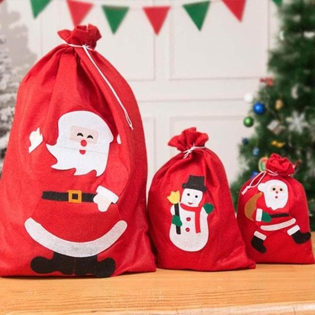 聖誕禮物束口袋 (聖誕節 禮物袋 聖誕老公公 發禮物 裝飾束口袋 禮品袋 收納袋 小號 中號 大號 特大號)