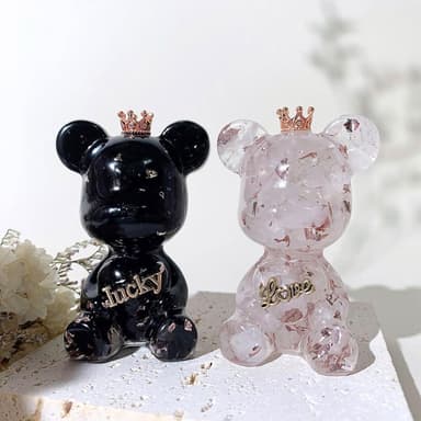 【Dawn Fashion 彤恩時尚】水晶情人熊 幸運愛上你  白水晶 黑曜石//父親節禮物/情人節禮物//生日禮物