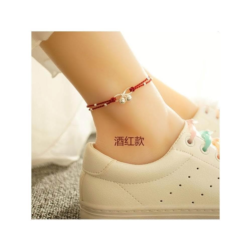 【開運堂】腳鏈２２ｃｍ內適合 女鈴鐺簡約復古民族風性感系學生紅繩宮鈴腳繩腳鍊****情侶閨蜜聖誕節情人節禮物開運堂