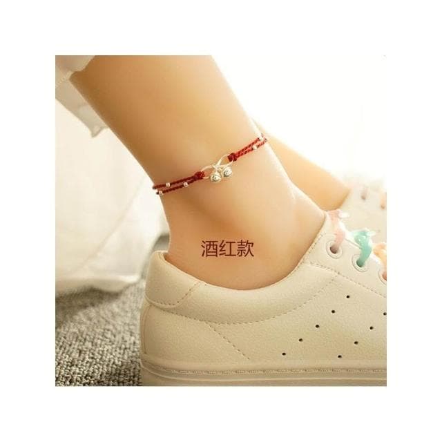 【開運堂】腳鏈２２ｃｍ內適合 女鈴鐺簡約復古民族風性感系學生紅繩宮鈴腳繩腳鍊****情侶閨蜜聖誕節情人節禮物開運堂