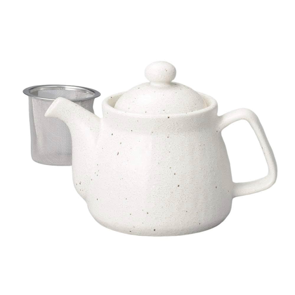 日本製 佐倉小舖 霧面白色茶壺 600ML 附濾網 霧面布紋 日本茶壺 陶瓷茶壺 急須 泡茶壺 茶葉 茶具 茶壺 茶具