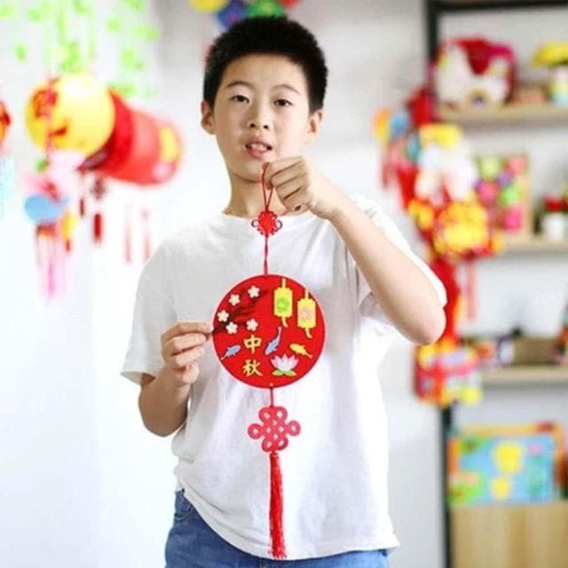 中秋掛飾材料包 (花好月圓 流蘇掛飾 中秋節 手作 手做 手作 DIY  材料包)