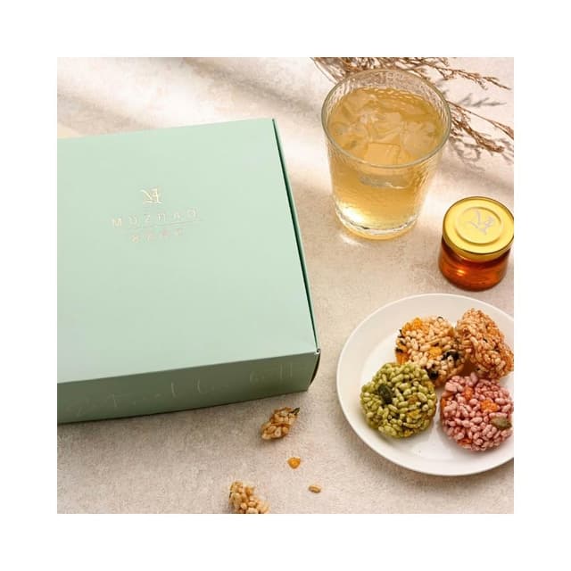 【MUZHAO 暮朝食粹】玉荷包荔枝蜜醬香米餅禮盒（含禮袋）｜中秋禮盒 年節禮盒  米香