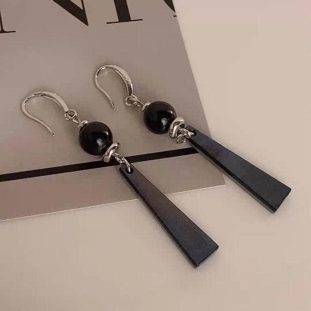 {遇見臻品}BG150中式古風耳環女貝殼片耳環國風夏袍腰耳墜宋代馬面裙耳飾黑色國風新中式耳環古風流蘇耳飾清冷耳環氣質耳環